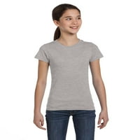 Jednobojne majice za djevojčice s okruglim vratom, pamuk, vrijesak crne lavande