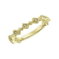 Cik-cak prsten s dijamantnim naglaskom na uspomenu u 18K žutom zlatu preko srebra