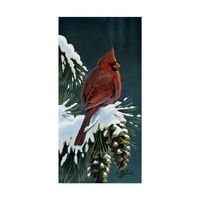 Zaštitni znak likovne umjetnosti zimski kardinal, ulje na platnu Vilhelma Goebela