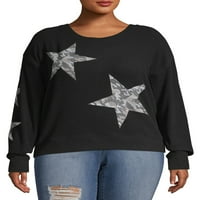 Ženski pulover veličine plus, super mekan, Sportski, Zvjezdani