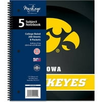 Iowa Hawkeyes NCAA bilježnica s 5 predmeta